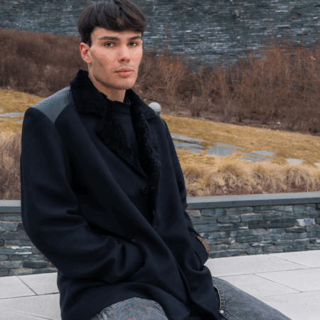 Палто от кашмир с питон