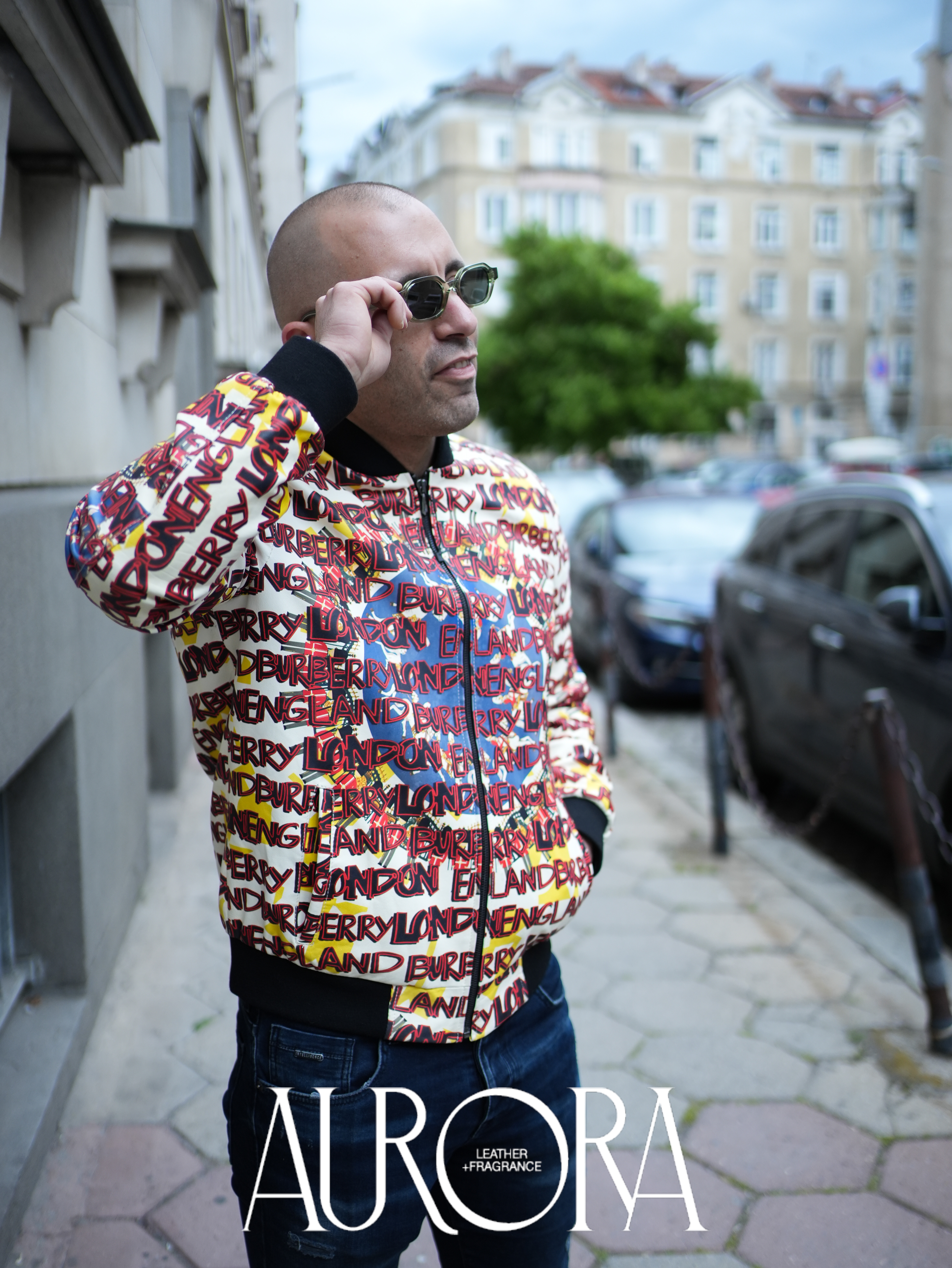 Мъжко яке бомбър от агнешка кожа – класически стил с Burberry вдъхновение